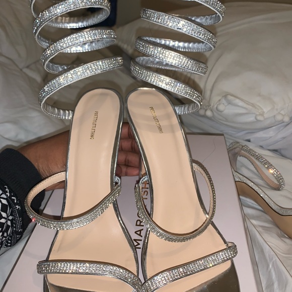 PrettyLittleThing Silver Jewel Diamanté Heel - Picture 3 of 6